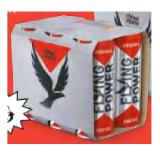Bild von Flying Power Energy Drink Regular oder Sugarfree HOFER 250 Milliliter 6 Dose