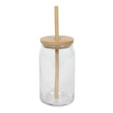 Trinkglas mit Deckel und Strohhalm 450 ml PAGRO 1 Stück