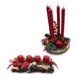 Gesteck Birkenscheibe, Adventgesteck rubin HOFER 1 Stück