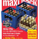 Hirter Pils Kiste + Hirter Pils 0,33 Liter 12er-Tray GRATIS Maximarkt 0.50 Liter 20 Stück