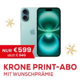 Bild von Krone-Print-Abo inkl. Apple iPhone 16 um € 599, Weihnachtsprämie, Krone Vorteilswelt 1 Stück