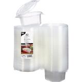 PapStar Verpackungsbecher mit Deckel 500 ml, Preisangabe ohne MwSt. (Preis inkl. MwSt. 14,87 €), METRO 50 Stück