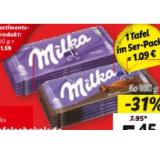Bild von Milka Tafelschokolade versch. Sorten Lidl 5 Stück