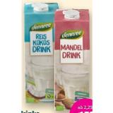 Dennree Bio-Pflanzendrinks Mandel oder Reis-Kokos Denns BioMarkt 1 Liter 1 Packung