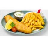 FISH & CHIPS Seelachs im Knusperbackteig mit Pommes frites & Dipsauce BILLA PLUS 1 Set