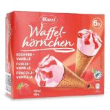 MUCCI Waffelhörnchen Erdbeer-Vanille HOFER 720 Milliliter 1 Packung