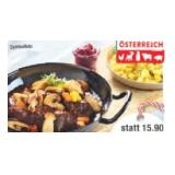maxi.restaurant Wilderer Pfanne von der heimischen Hirschkeule mit Pilzen, dazu Butternockerl und Preiselbeeren Maximarkt 1 Set