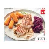 maxi.restaurant Gegrilltes Schweinsfilet auf Steinpilzrahmsauce mit Apfelrotkraut und Kroketten Maximarkt 1 Set