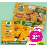 Freiländer Bio Geflügel Bio-Hendl-Spezialitäten Dinos oder Golden Nuggets NUR MIT APP Denns BioMarkt 180 Gramm 1 Packung