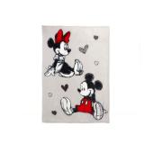 Promotion Bild von Disney Mickey und Minnie Wohndecke 130x170cm hellgrau bedruckt KiK 1 Stück