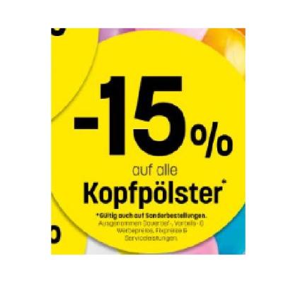 Promotion Bild von -15% auf alle Kopfpölster Betten Reiter