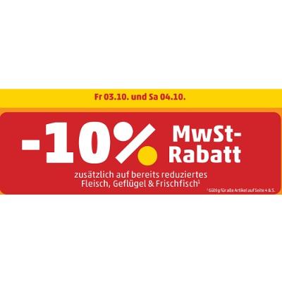 -10% MwSt-Rabatt zusätzlich auf bereits reduziertes Fleisch, Geflügel & Frischfisch Penny