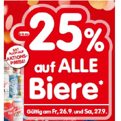 bis zu -25% auf ALLE Biere INTERSPAR