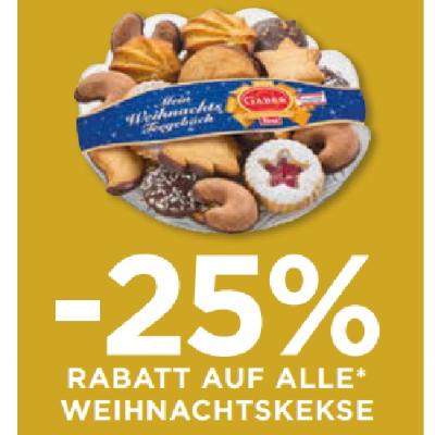 -25% RABATT AUF ALLE WEIHNACHTSKEKSE Unimarkt