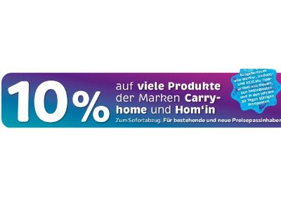 10% auf viele Produkte der Marken Carryhome und Hom'in XXXLutz