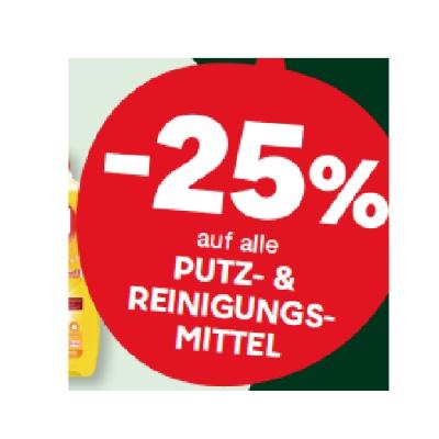 -25% auf alle PUTZ- & REINIGUNGSMITTEL MPREIS