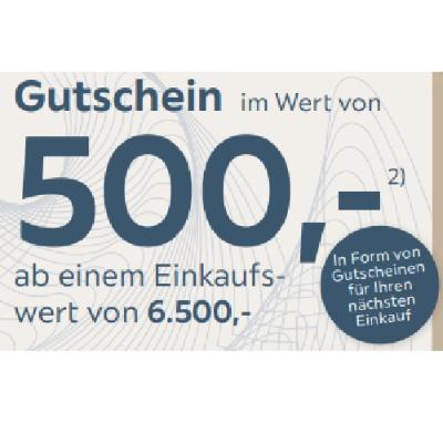 Gutschein im Wert von 500,- ab einem Einkaufswert von 6.500,- Möbelix