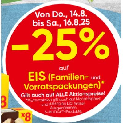 -25% auf EIS (Familien- und Vorratspackungen) SPAR