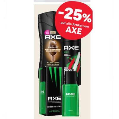 -25% auf alle Artikel von AXE MPREIS