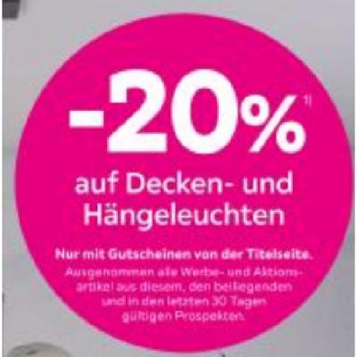 Promotion Bild von -20% auf Decken- und Hängeleuchten mömax