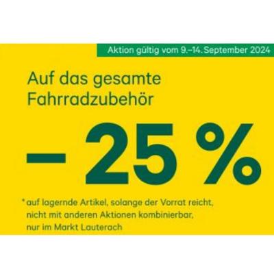 Promotion Bild von -25% Auf das gesamte Fahrradzubehör BayWa