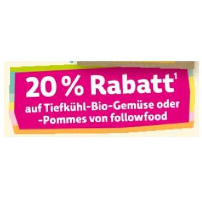 Promotion Bild von 20% Rabatt auf Tiefkühl-Bio-Gemüse oder -Pommes von followfood Denns BioMarkt