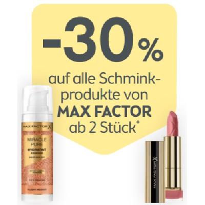 Promotion Bild von -30% auf alle Schminkprodukte von MAX FACTOR ab 2 Stück BIPA
