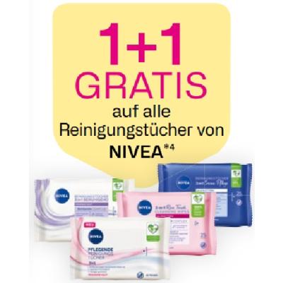 1+1 GRATIS auf alle Reinigungstücher von NIVEA BIPA