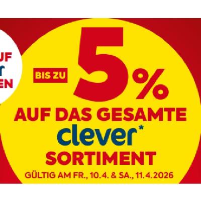 BIS ZU -5% AUF DAS GESAMTE CLEVER SORTIMENT BILLA PLUS