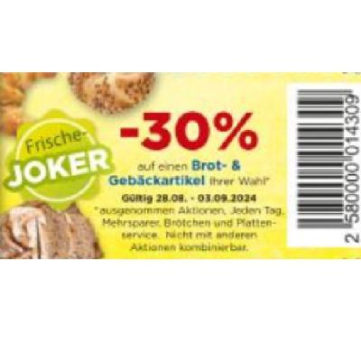 Promotion Bild von -30% auf einen Brot- & Gebäckartikel Ihrer Wahl Unimarkt