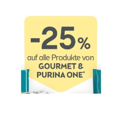 -25% auf alle Produkte von GOURMET & PURINA ONE BIPA