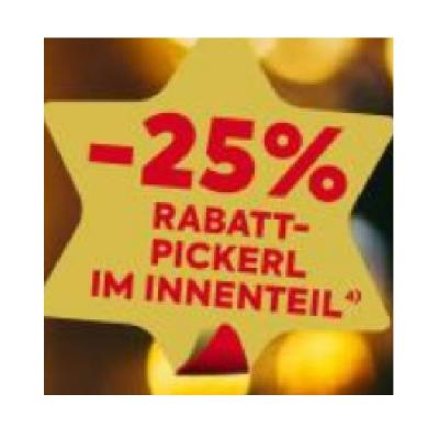 -25% RABATT-PICKERL IM INNENTEIL BILLA