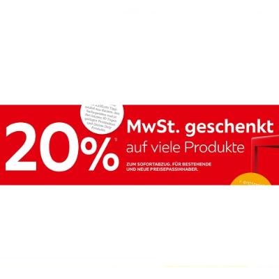 20% MwSt. geschenkt auf viele Produkte XXXLutz