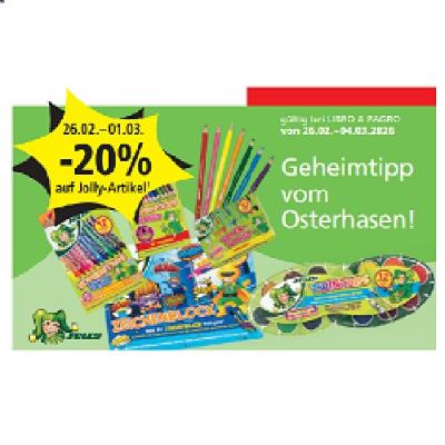 -20% auf Jolly-Artikel PAGRO & LIBRO