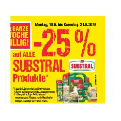 Promotion Bild von -25% auf ALLE SUBSTRAL Produkte Maximarkt