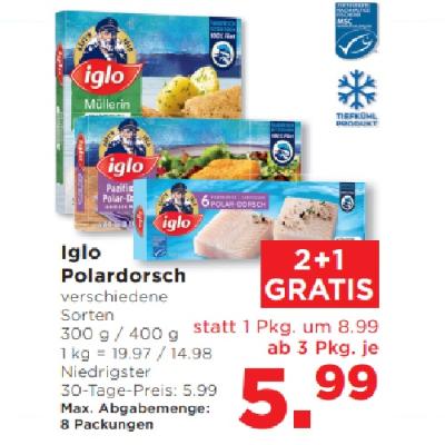 Promotion Bild von Iglo Polardorsch verschiedene Sorten ab 3 Pkg. je 5.99€ Unimarkt