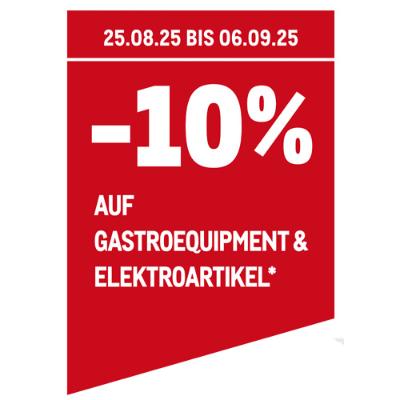 -10% auf Gastroequipment & Elektroartikel* nur gültig Abholmarkt METRO Dornbirn