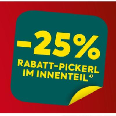 -25% RABATT-PICKERL IM INNENTEIL BILLA PLUS