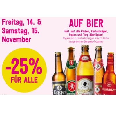 -25% FÜR ALLE AUF BIER Sutterlüty