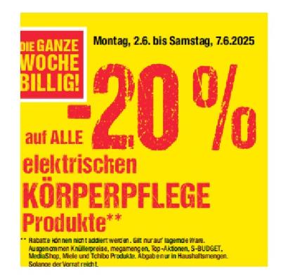 Promotion Bild von -20% auf ALLE elektrischen KÖRPERPFLEGE Produkte Maximarkt
