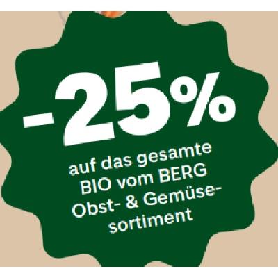 -25% auf das gesamte BIO vom BERG Obst- & Gemüsesortimen MPREIS