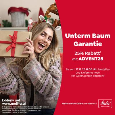 Unterm Baum Garantie im Melitta® Online Shop: spare 25%