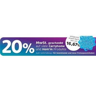 20% MwSt. geschenkt auf viele Carryhome und Hom‘in Produkte XXXLutz