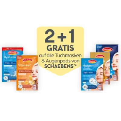 2+1 GRATIS auf alle Tuchmasken & Augenpads von SCHAEBENS BIPA