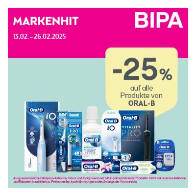 Promotion Bild von -25% auf alle Produkte von ORAL-B BIPA