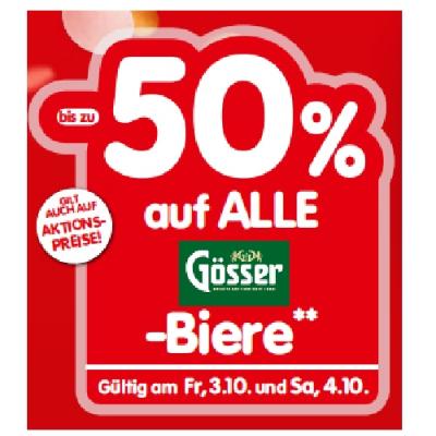 bis zu -50% auf ALLE Gösser-Biere INTERSPAR
