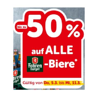 bis zu -50% auf ALLE Fohrenburger-Biere INTERSPAR