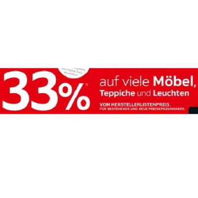 Promotion Bild von 33% auf viele Möbel, Teppiche und Leuchten XXXLutz