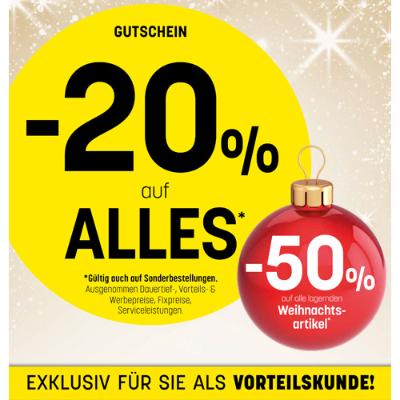 -50%* auf alle lagernden Weihnachtsartikel Rabatt exklusiv für Vorteilskund*innen Betten Reiter
