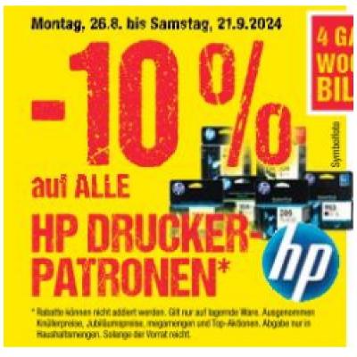 Promotion Bild von -10% auf ALLE HP DRUCKER PATRONEN Maximarkt